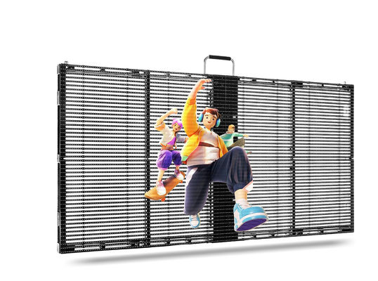 500mm*1000mm PH15-15 외부 방수 고 밝기 LED 투명 디스플레이 화면