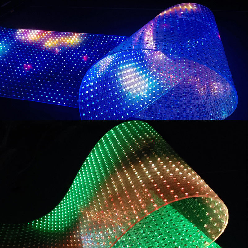 사용자 정의 LED 크리스탈 필름 화면 100000 시간 수명으로 풀 컬러 디스플레이 솔루션